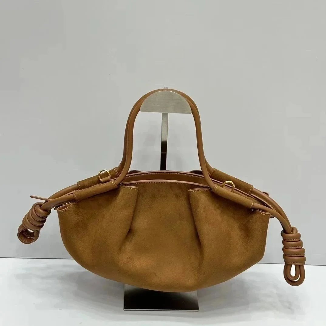 Suede Hobo Bag in Camel