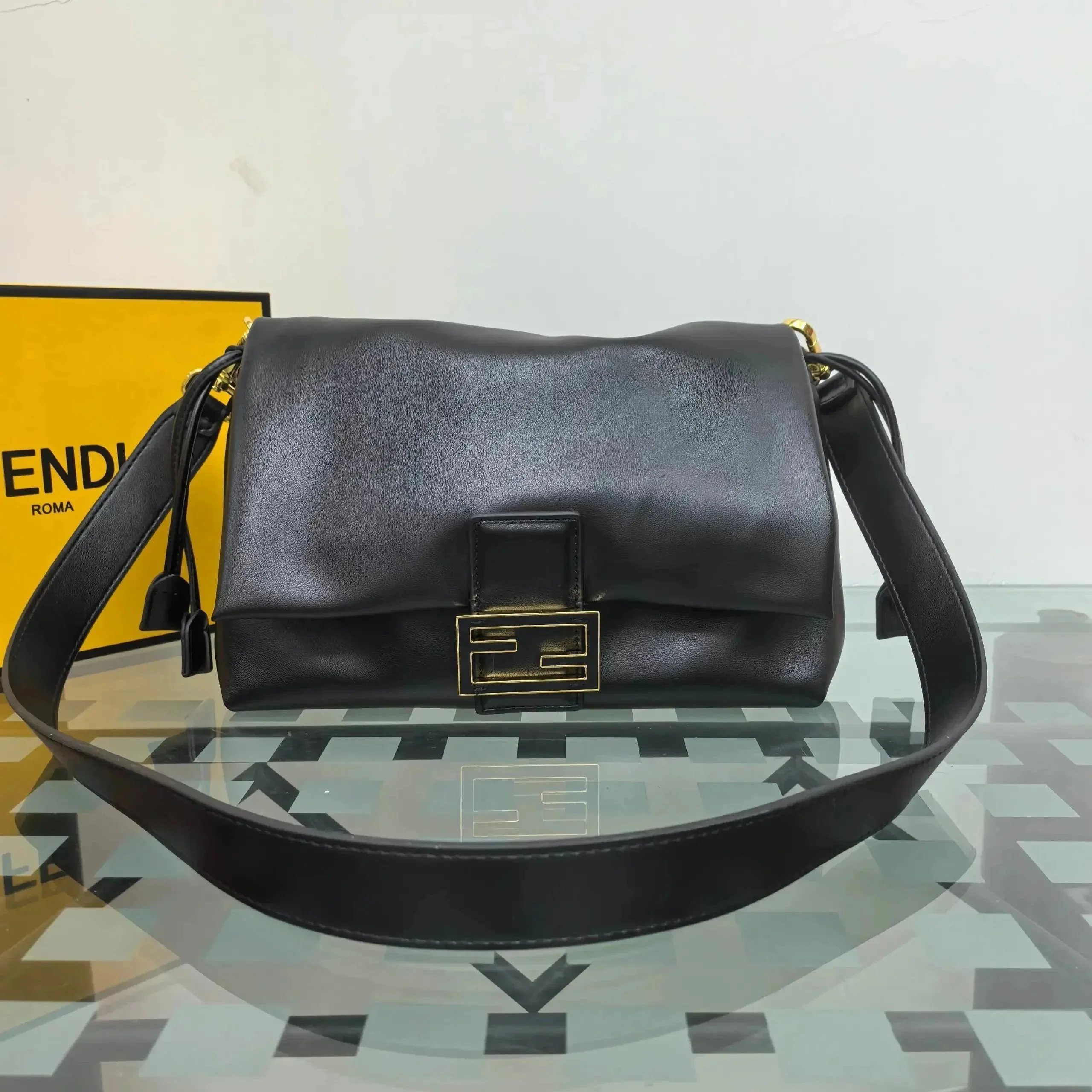 Unbranded Handbags Structured Top-Handle Turn-Lock Handbag — 26.5-18-8.5
