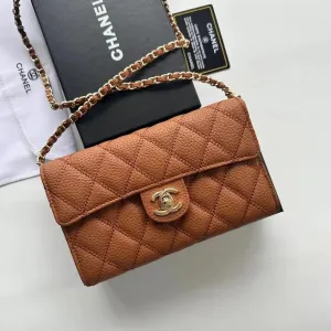 Chanel Mini Flap Bag Caramel Quilted Calfskin Chain Bag