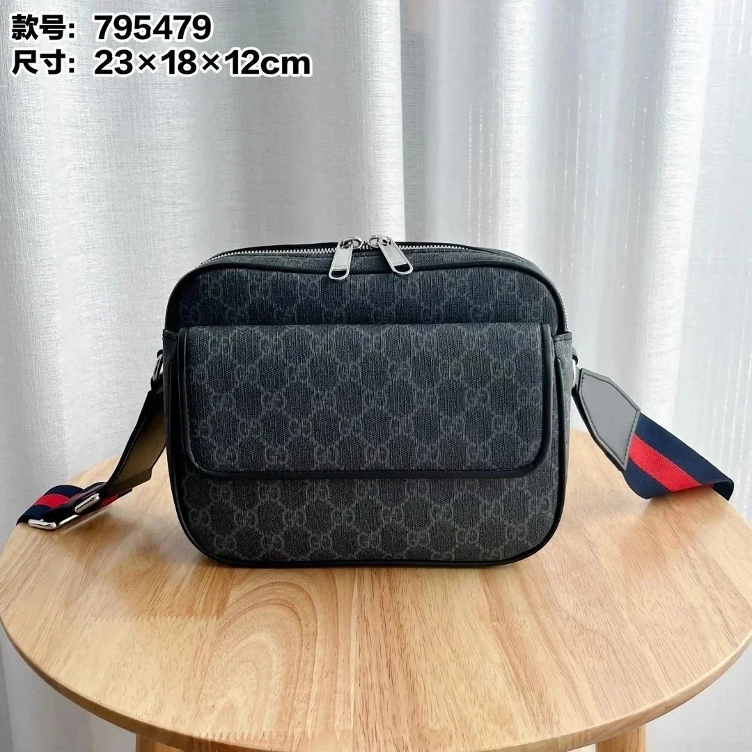 Gucci GG Marmont Camera Bag Black Monogram Crossbody Bag - 1