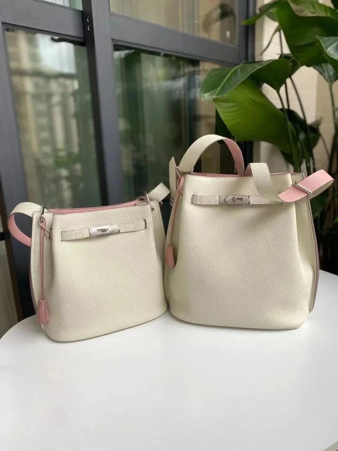Hermès Picotin Lock 18 & 22 in Nata with Rose Confetti Togo Leather Handbags - 1