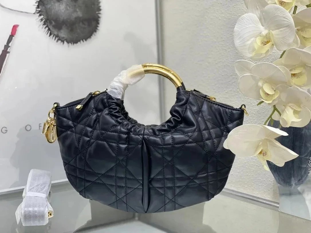 Dior Book Tote Mini Black Quilted Leather Hobo Bag