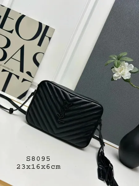 Saint Laurent Loulou Camera Bag Black Quilted Crossbody Bag - 1