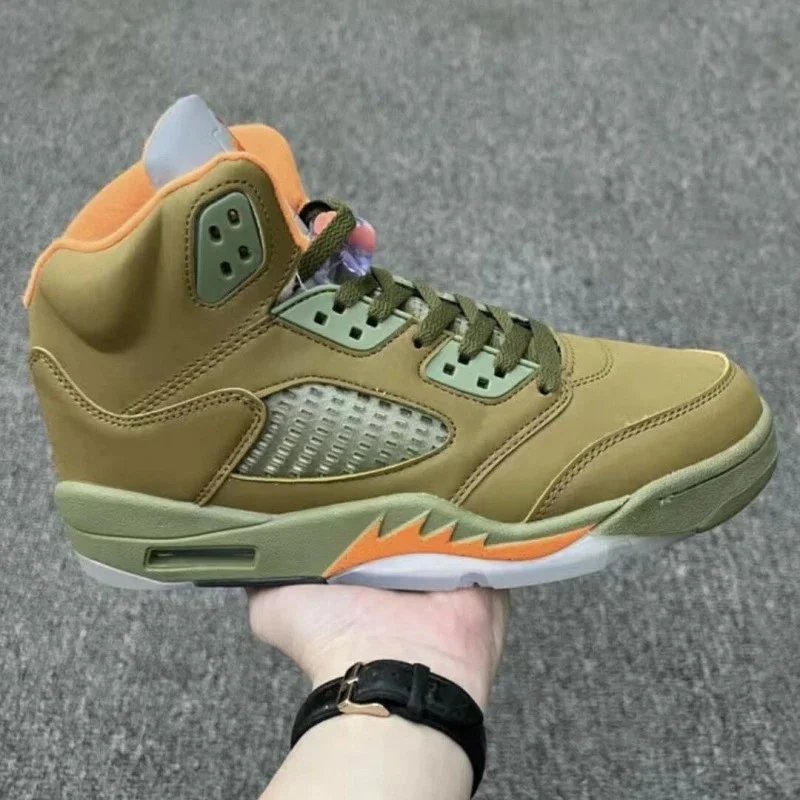AJ5 Original Box Authentic Olive Green
