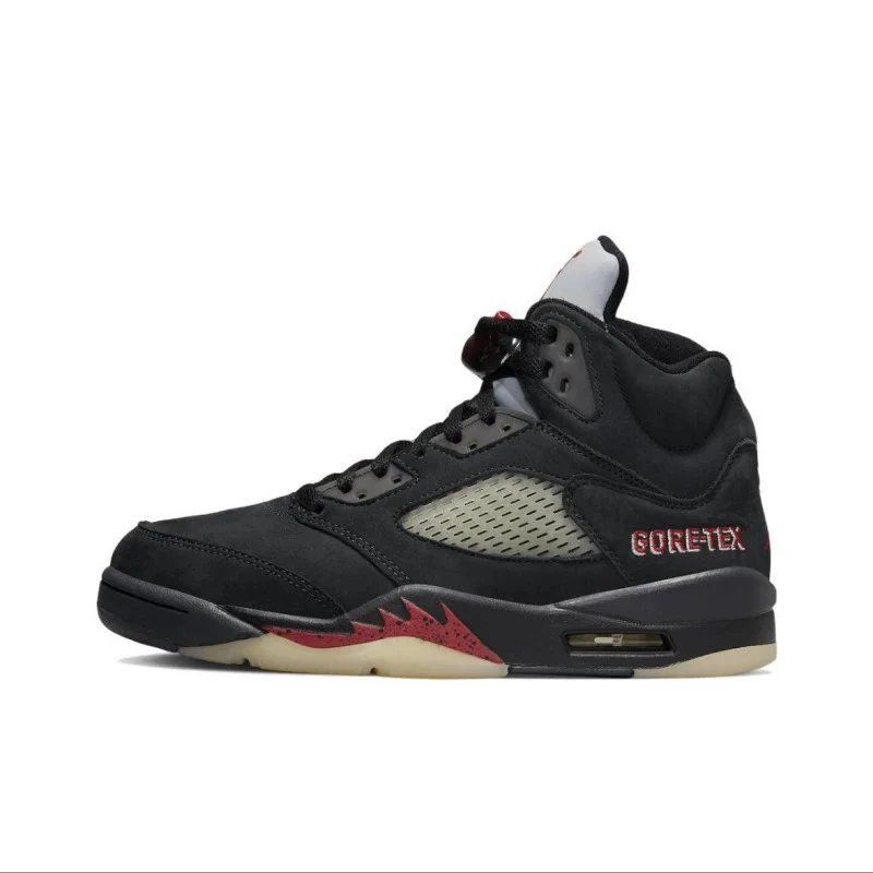 AJ5 Original Box Authentic Black Red
