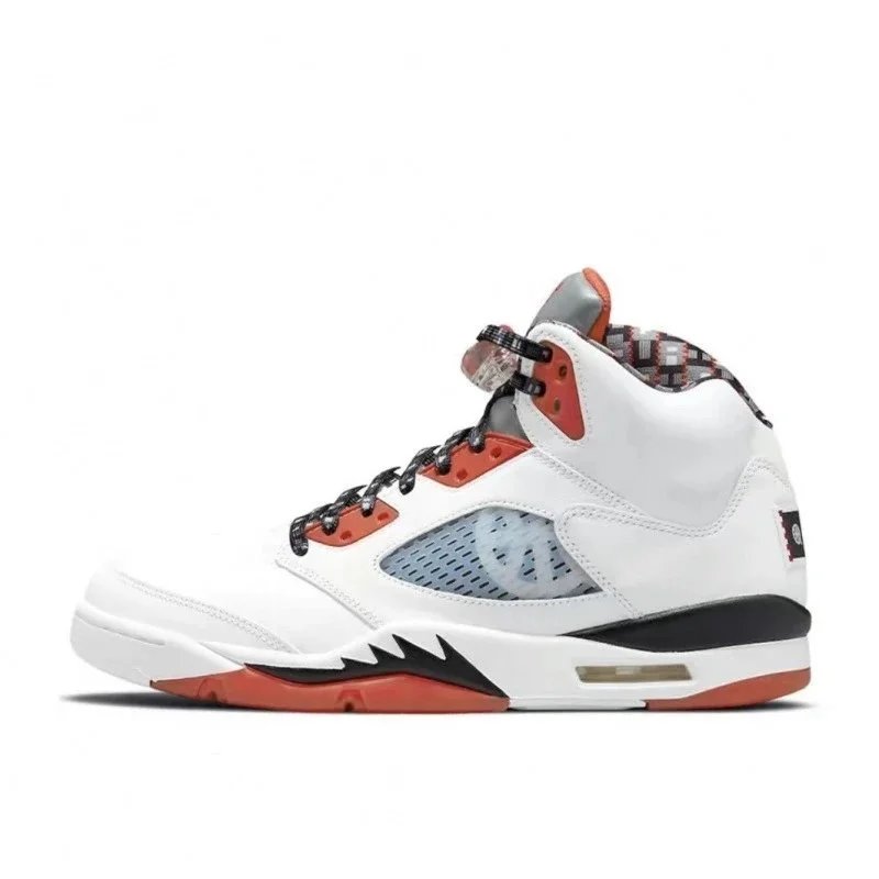 AJ5 Original Box Authentic White Black Red