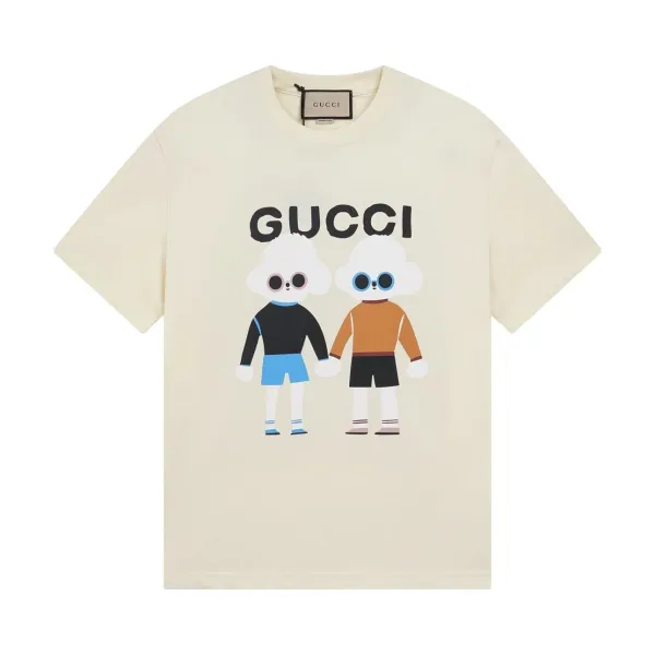 Gucci Bunny Artists Print Beige T-Shirt - 3