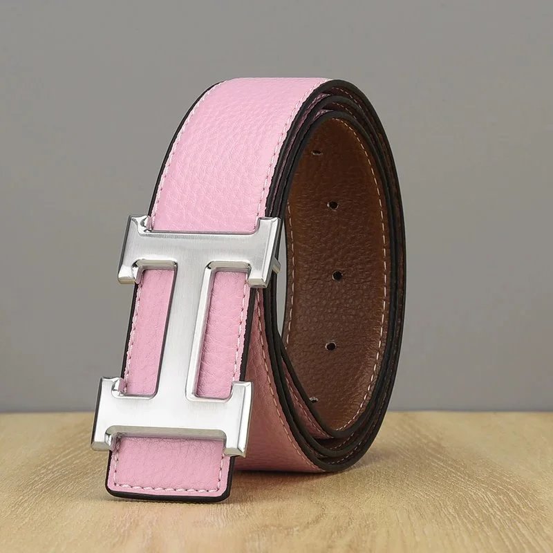 Unbranded Belts Reversible textured belt with H-shaped buckle image 3
