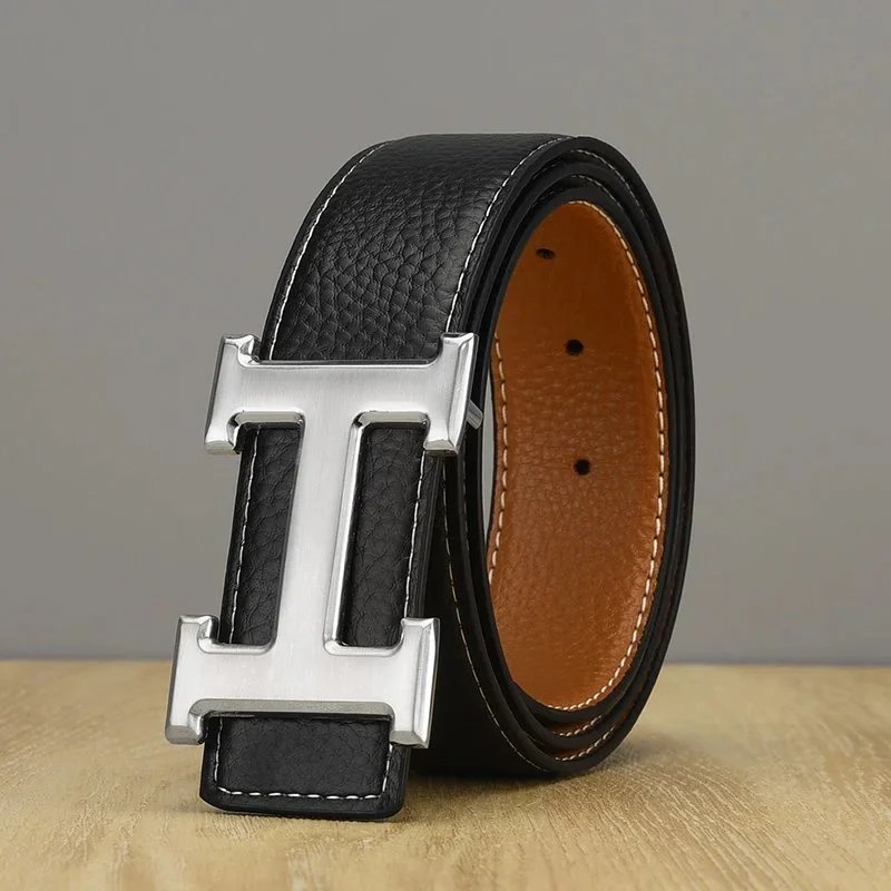 Unbranded Belts Reversible textured belt with H-shaped buckle image 10
