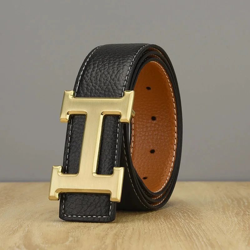 Unbranded Belts Reversible textured belt with H-shaped buckle image 9