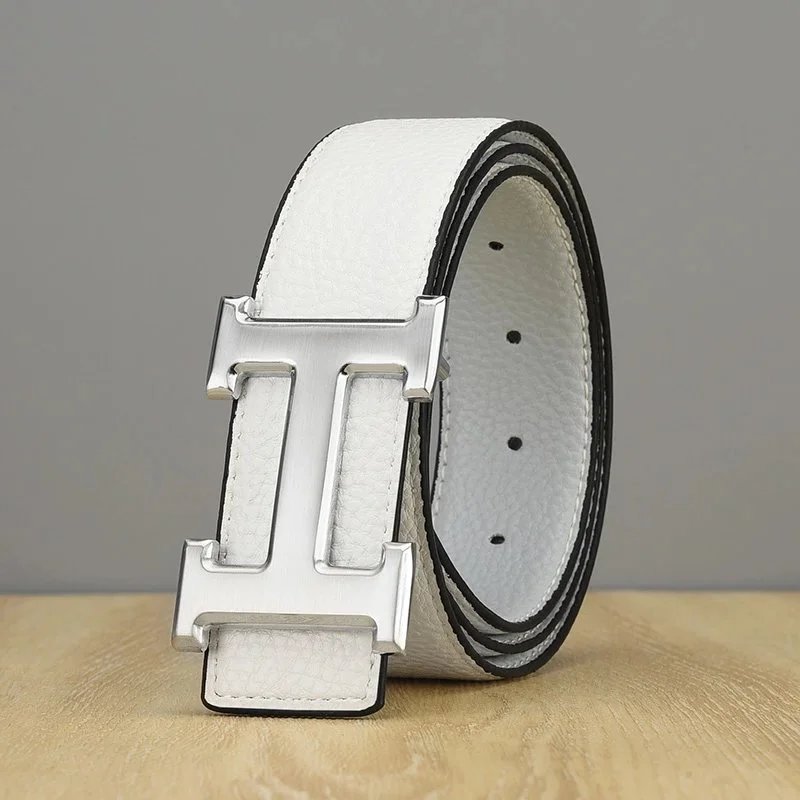 Unbranded Belts Reversible textured belt with H-shaped buckle image 5
