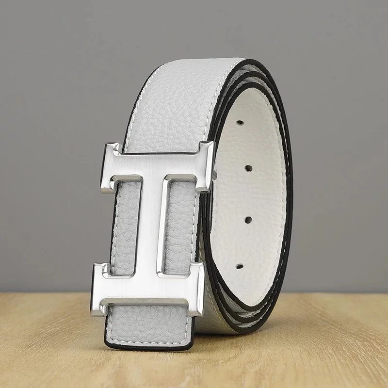 Unbranded Belts Reversible textured belt with H-shaped buckle image 7