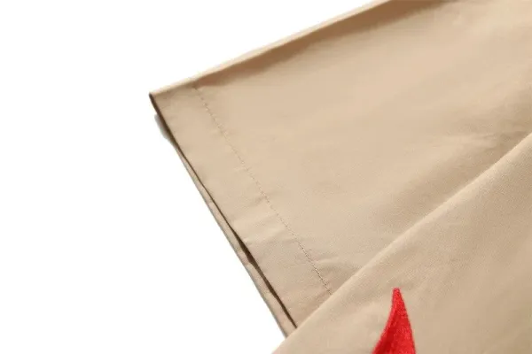 Cactus Jack Flame Embroidered Short-Sleeve Shirt Beige - 13