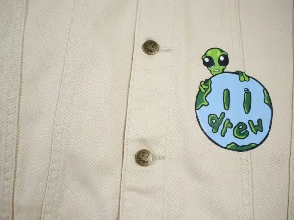 Drew House Smiley Patch Denim Jacket Beige - 13