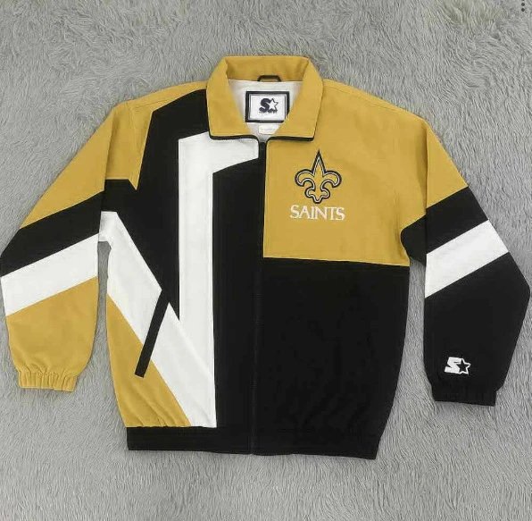 Design Starter New Orleans Saints Colorblock Windbreaker Jacket Outerwear.windbreaker
