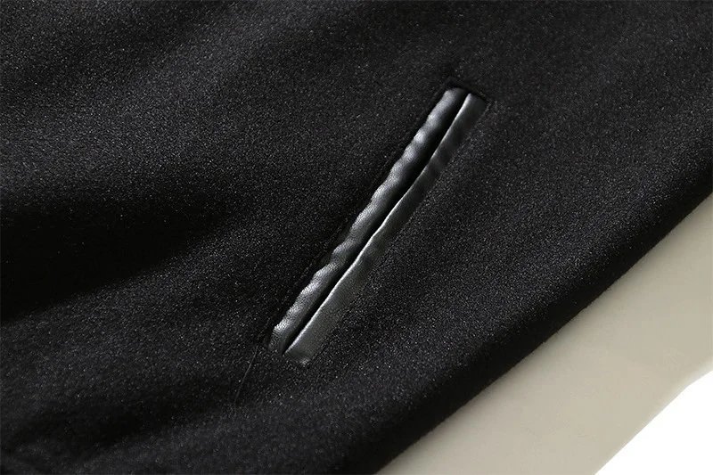 Design Varsity Jacket Black with Pink and White Trim Outerwear Jacket - 5