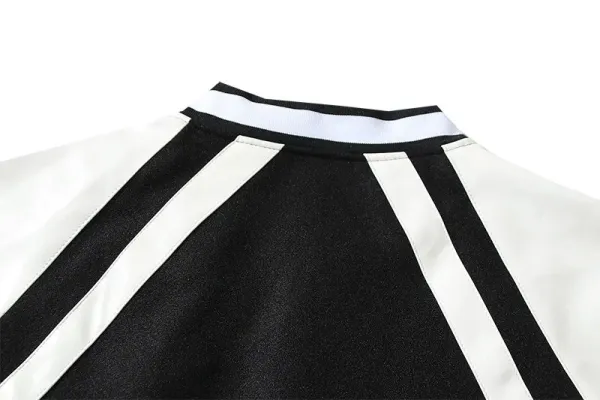 Fear of God Essentials Varsity Jacket Black and White Outerwear Jacket - 12