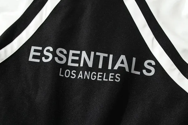 Fear of God Essentials Varsity Jacket Black and White Outerwear Jacket - 13