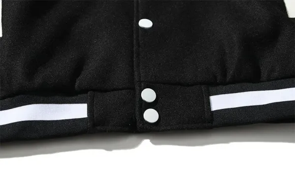 Fear of God Essentials Varsity Jacket Black and White Outerwear Jacket - 8