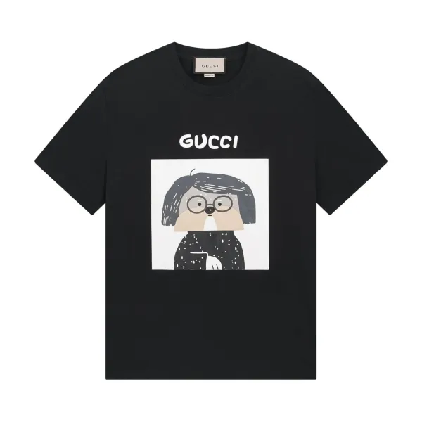 Gucci Bunny Artists Print Beige T-Shirt - 5