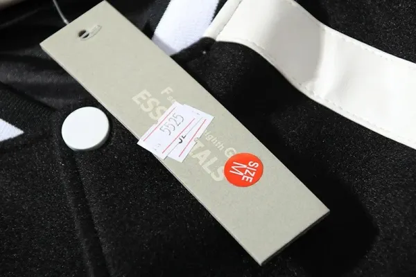 Fear of God Essentials Varsity Jacket Black and White Outerwear Jacket - 7