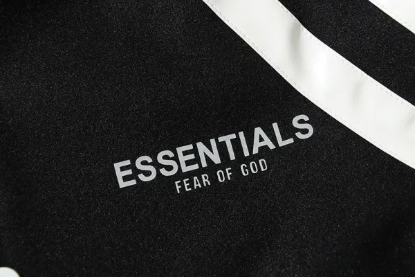 Fear of God Essentials Varsity Jacket Black and White Outerwear Jacket - 6