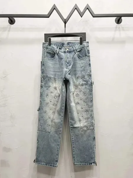 Louis Vuitton Monogram Patchwork Distressed Jeans - 1