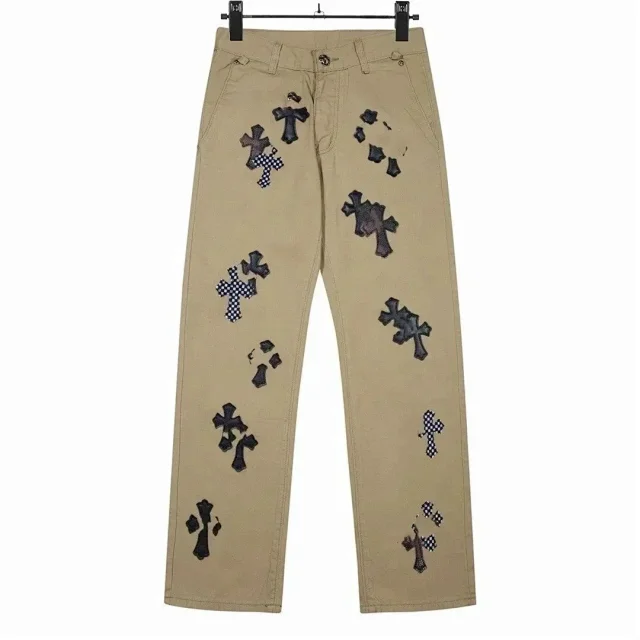 Unbranded Jeans Straight-leg with cross appliqué patches product detail image 5
