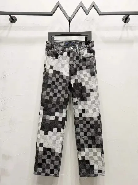 Balenciaga Pixelated Check Jeans Multicolor - 1