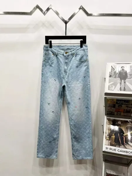 Louis Vuitton Monogram Denim Jeans Light Blue Jeans - 1
