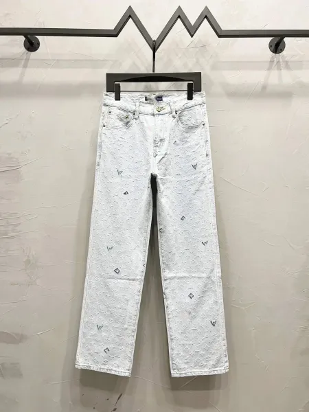 Louis Vuitton Monogram Denim Jeans White - 1