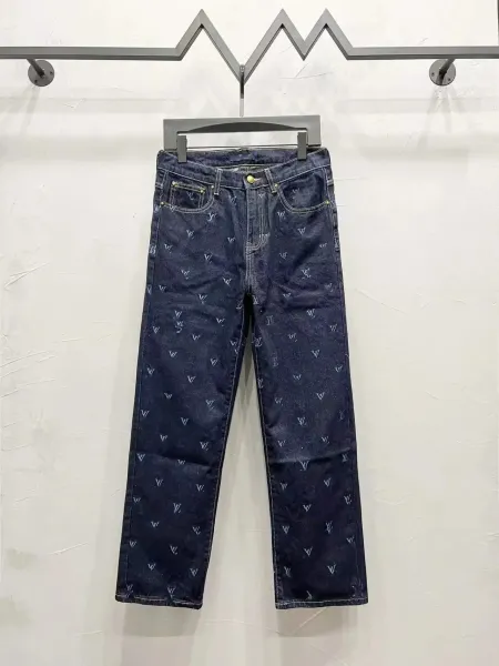 Louis Vuitton Monogram Denim Jeans Navy Blue Jeans - 1