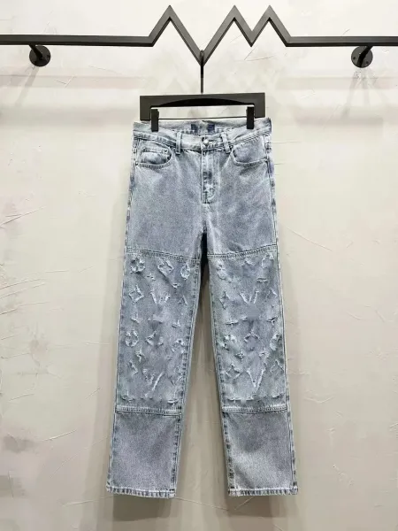 Louis Vuitton Monogram Distressed Patchwork Jeans - 1