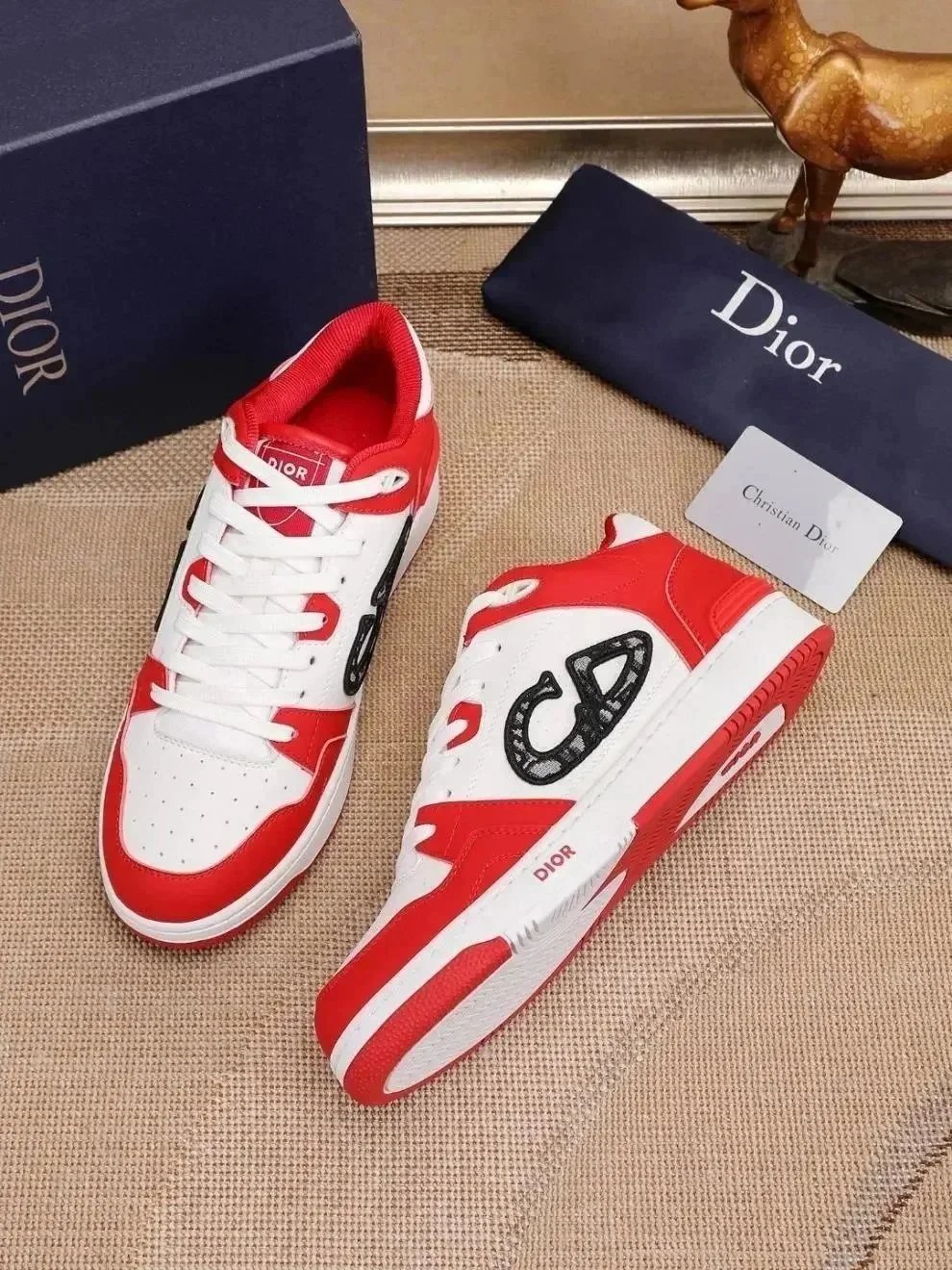 Dior B23 Low Green and White Sneakers - 6
