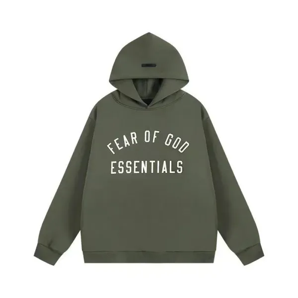 Fear of God Essentials Arch Logo Hoodie Army Green - 1
