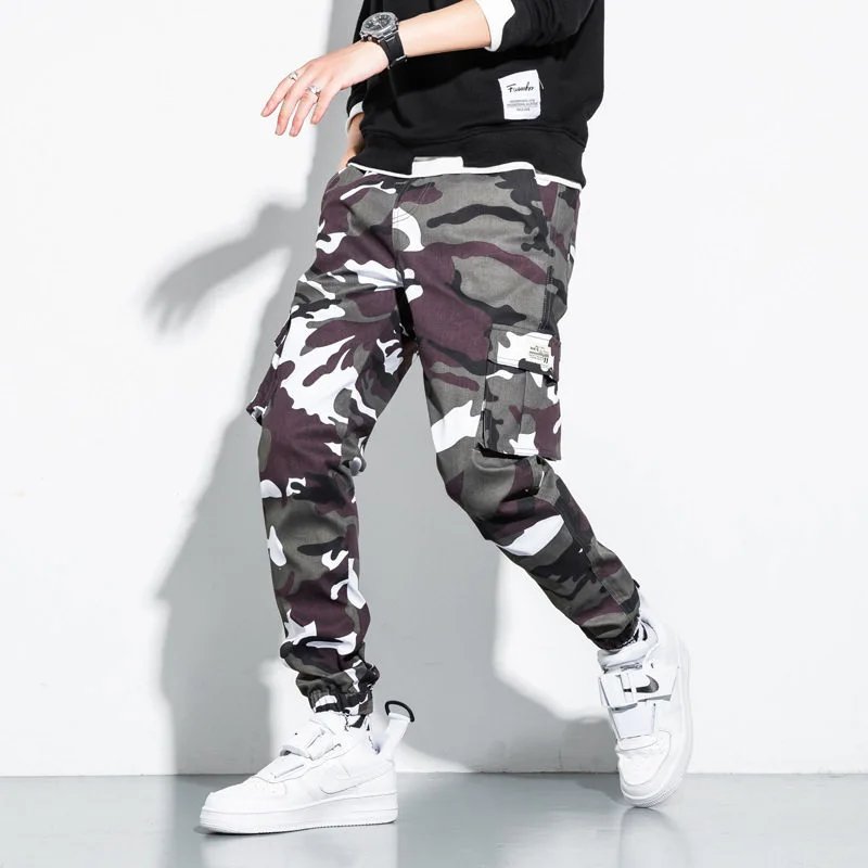 New Summer Camouflage Men's Cropped Pants, Slim Tapered Trousers, Loose Fit for Plus Size Teens