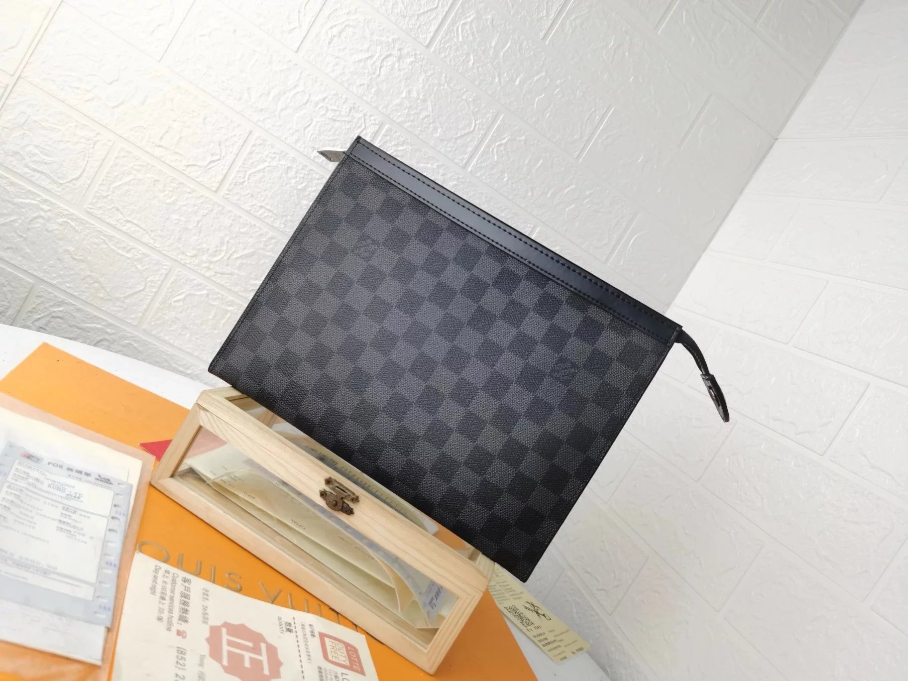 No.41 Men's Handbag, Underarm Bag, Toilet Bag, Classic Style, Makes You More Elegant and Confident