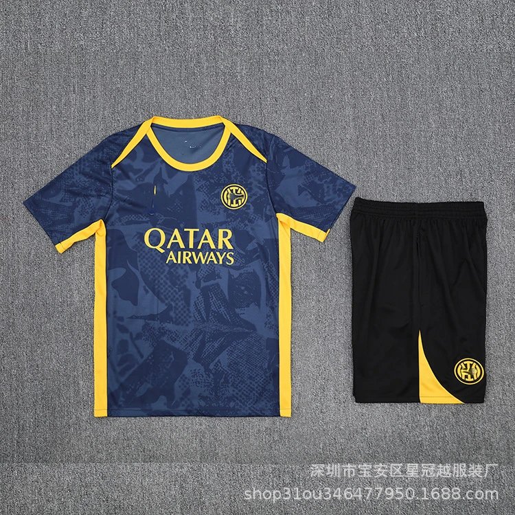 Adidas Football Jerseys Short-Sleeve Training Jersey and Shorts Set — A- 25-26 Inter Milan (1)