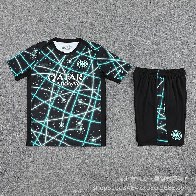 Adidas Football Jerseys Short-Sleeve Training Jersey and Shorts Set — A- 25-26 Inter Milan (2)