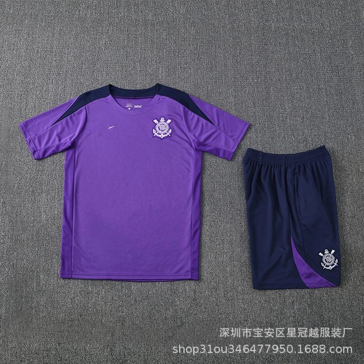 Adidas Football Jerseys Short-Sleeve Training Jersey and Shorts Set — A- 25-26 Corinthians (1)