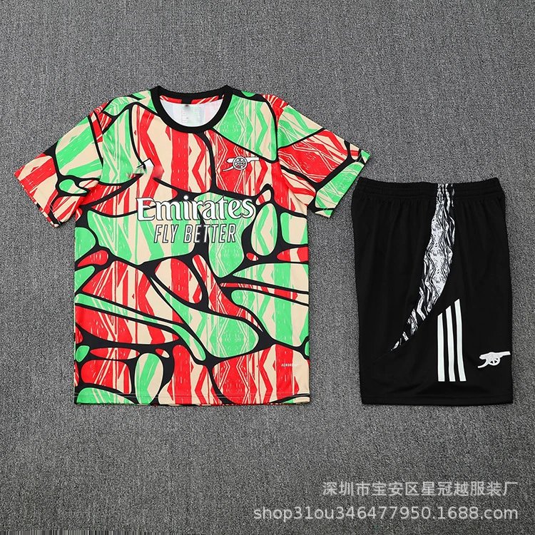 Adidas Football Jerseys Short-Sleeve Training Jersey and Shorts Set — A-25-26 ASN(2)