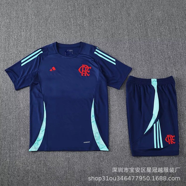 Adidas Football Jerseys Short-Sleeve Training Jersey and Shorts Set — A- 25-26 Flamengo (2)