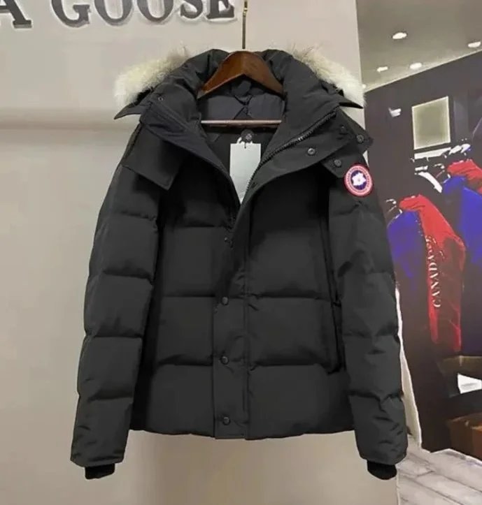 Goose family = high version wolf fur hooded down jacket