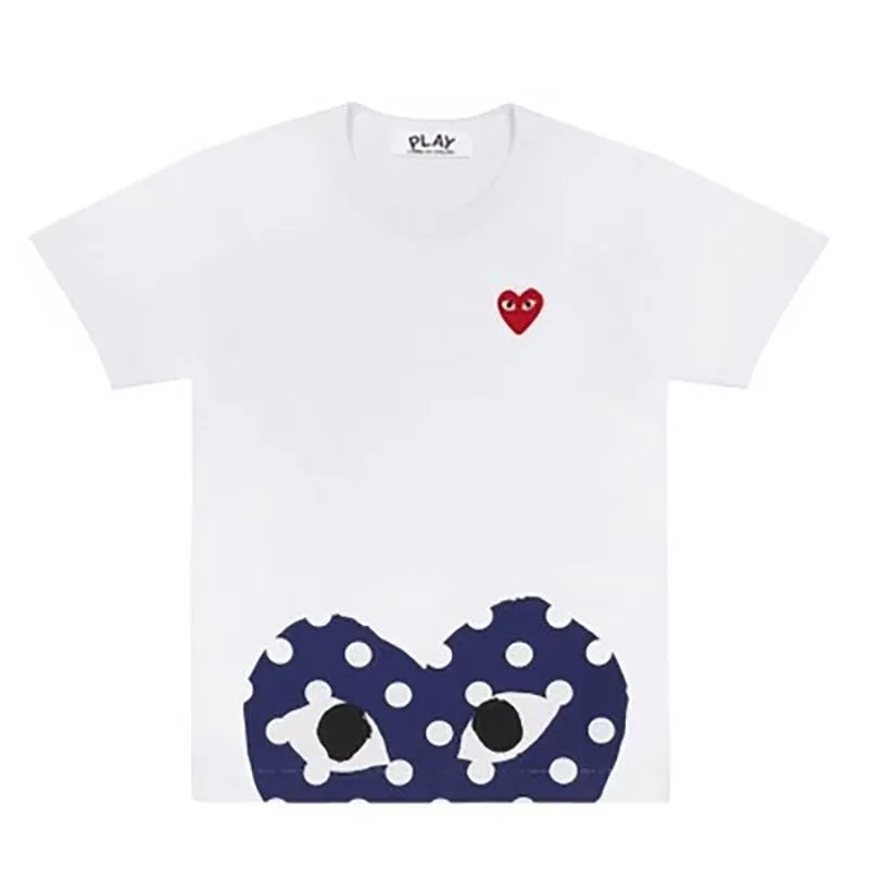 White Half Polka Dot Heart