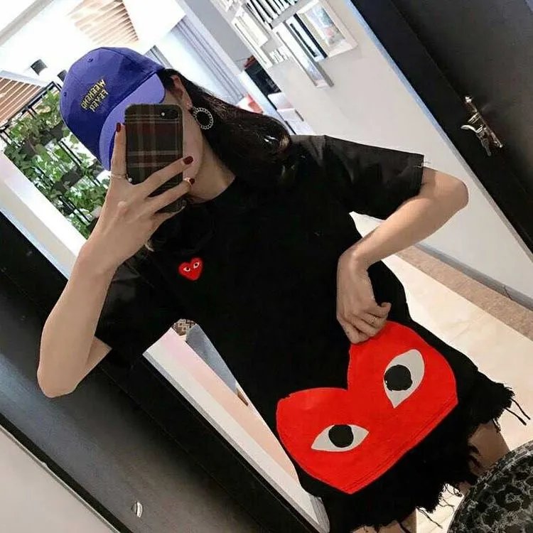 Black Half Red Heart