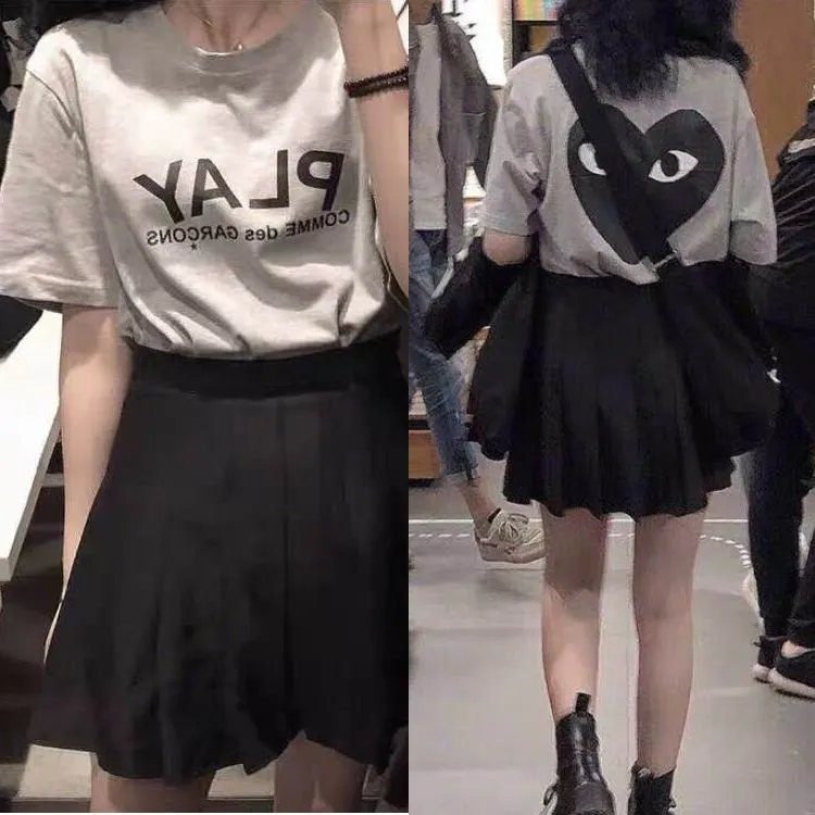Gray Large Black Heart on Back Letter on Front