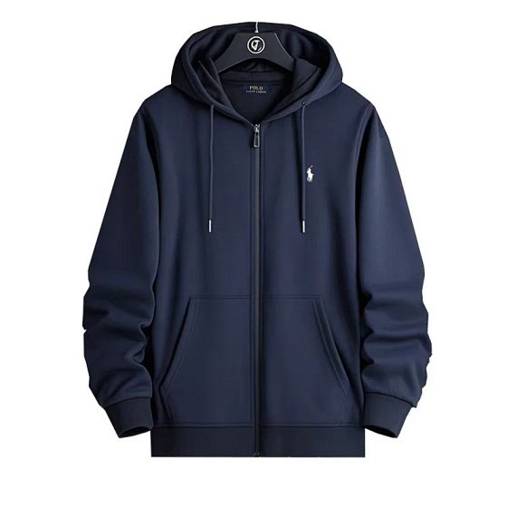 LFWY Pony Casual Solid Color Zip-Up Hooded Sweatshirt