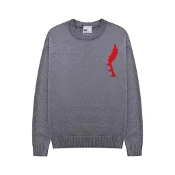 thumbnail for Sweater, classic, big heart, jacquard, casual and versatile, men's and women's trends, Amy, crewneck knitwear, wool sweater
