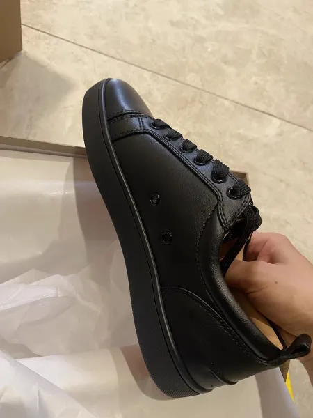 Christian Louboutin Louis Junior Black Leather Sneakers - 1