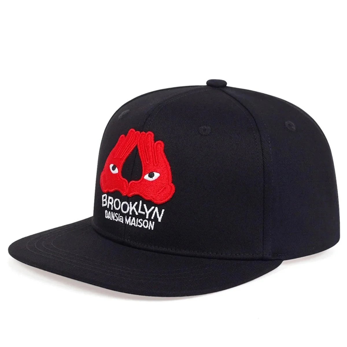 Brooklyn NYC Script Snapback Cap Red and Tan - 4